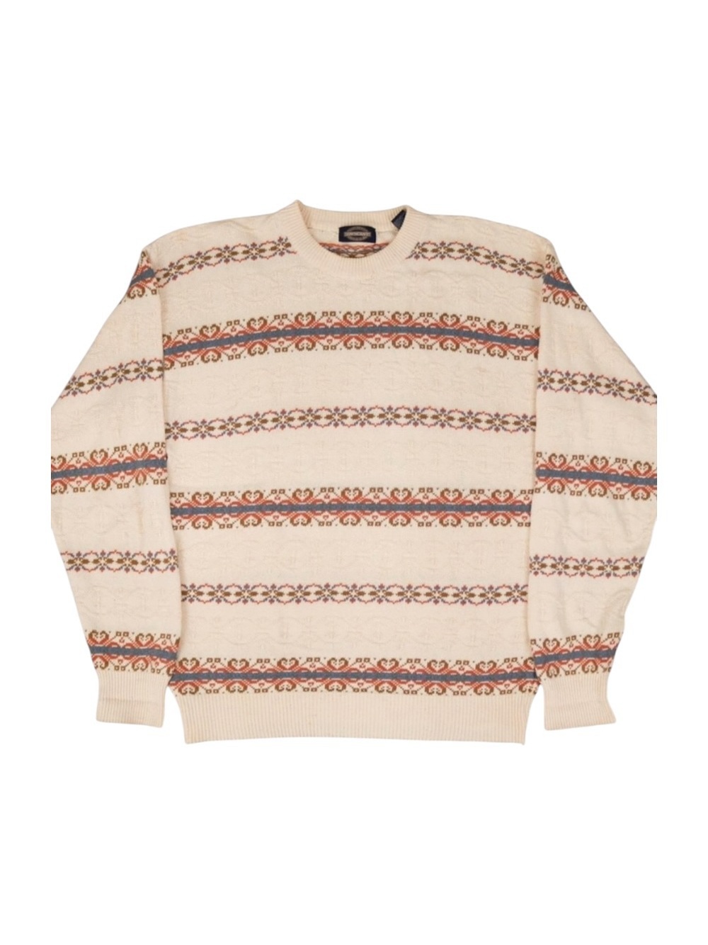 Vintage Towncraft Sweater Men’s Size LT Striped Abstract Textured Knit
